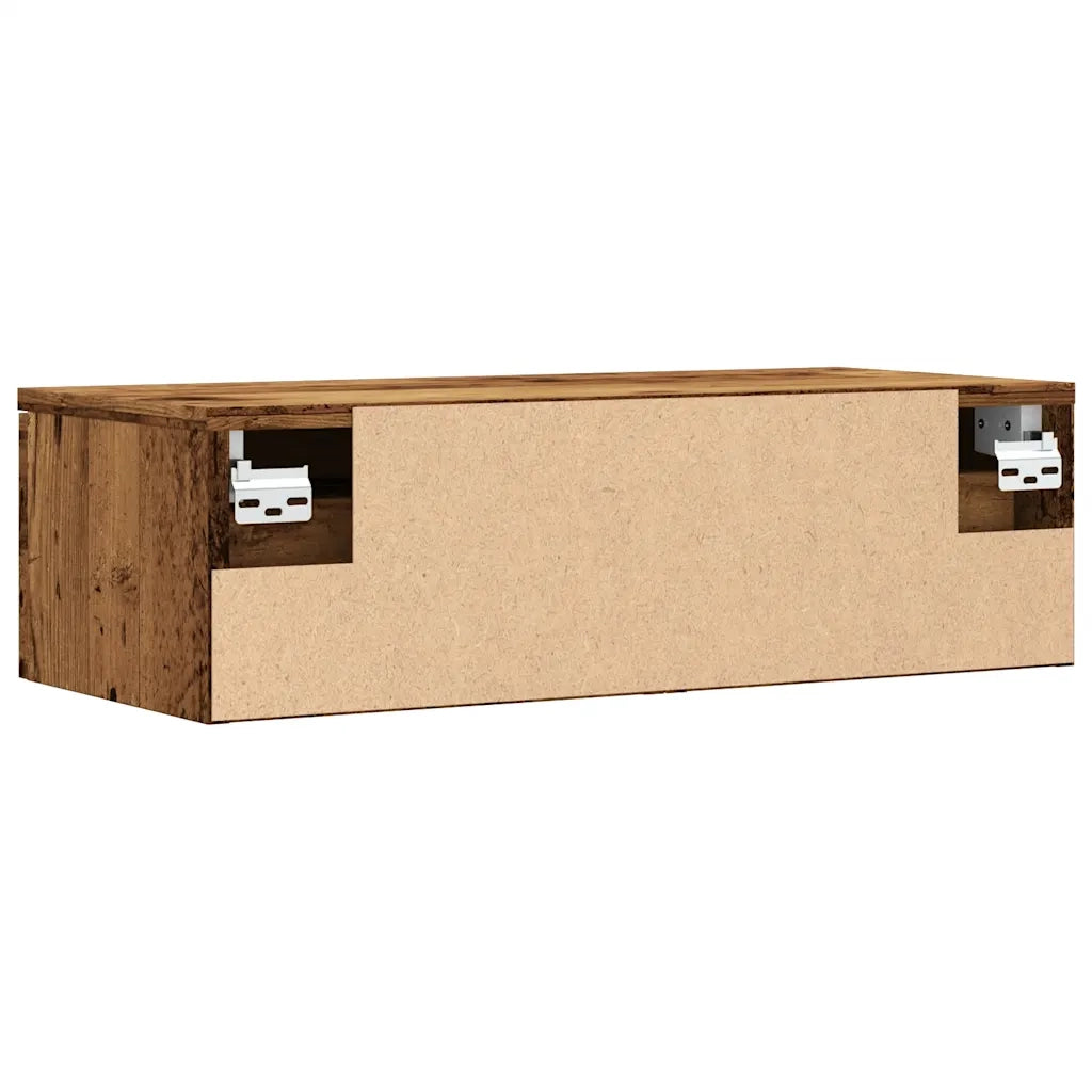 Mobiletto a muro versatile e di design per riporre oggetti 68 x 30 x 20 cm realizzato in legno composito con finitura effetto legno anticato 02_0050986