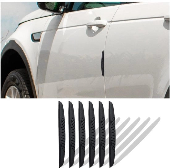 Protezione contro urti 6 pezzi - Protezione paraurti - Anti-urto - Adesivi autoadesivi - Materiale PVC - Nero 14,5 x 1,5 cm
