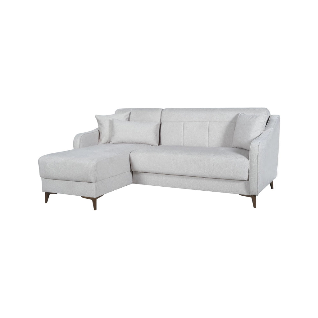 Propata, Divano Letto con Penisola Contenitore, 207x157 cm Beige