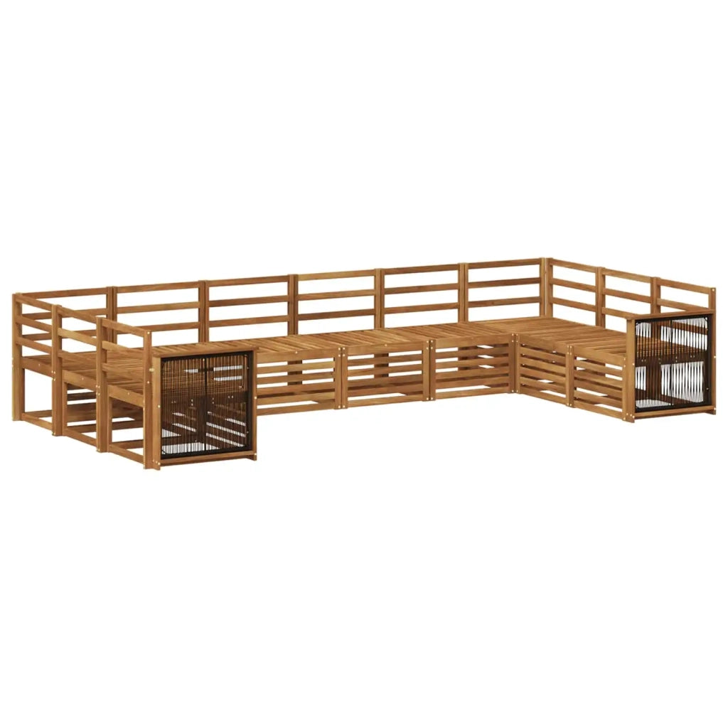 Set di divani da esterno 7 pz Naturale Legno di Acacia Massello 3384890