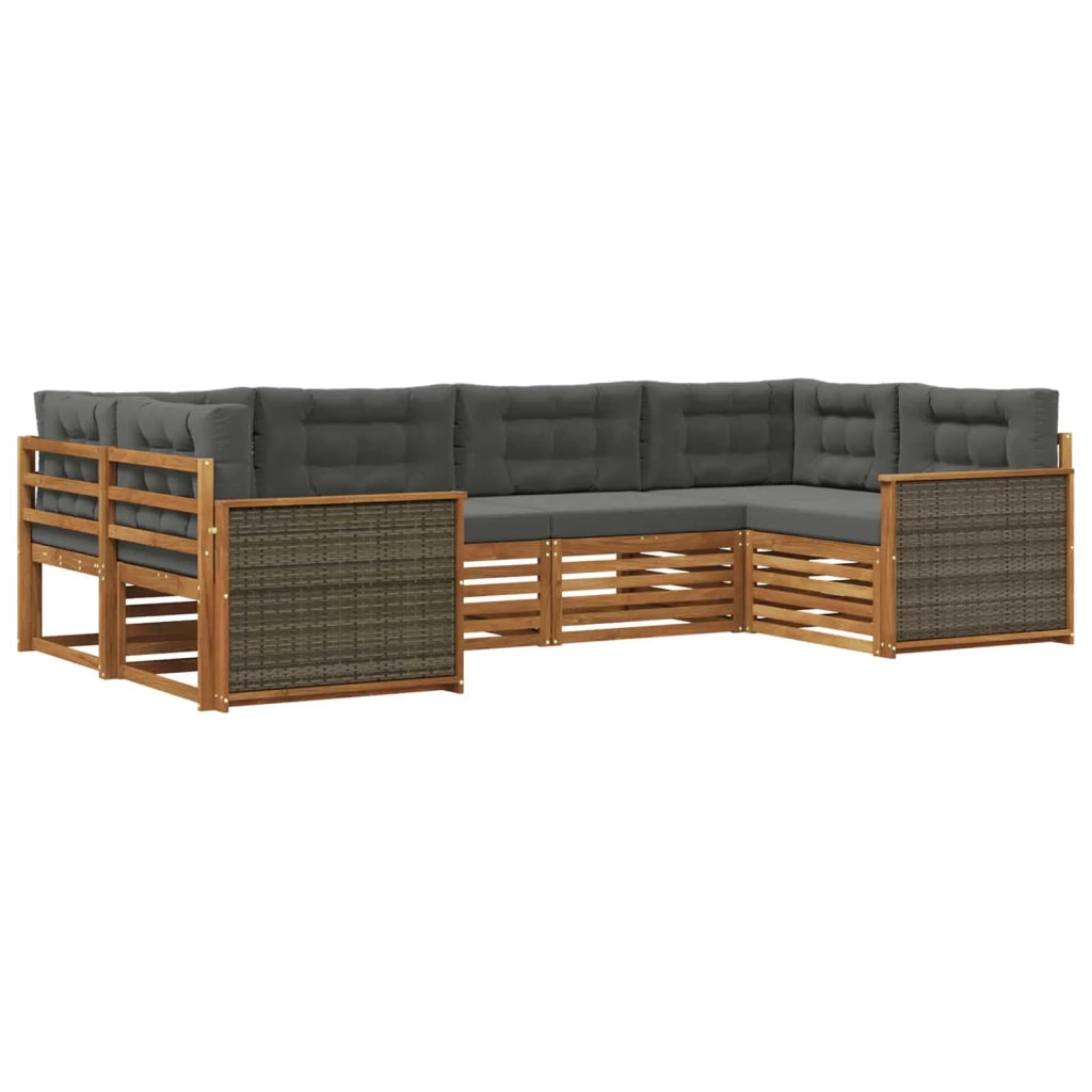 Set di divani da esterno 6 pz Naturale e Antracite 3383770
