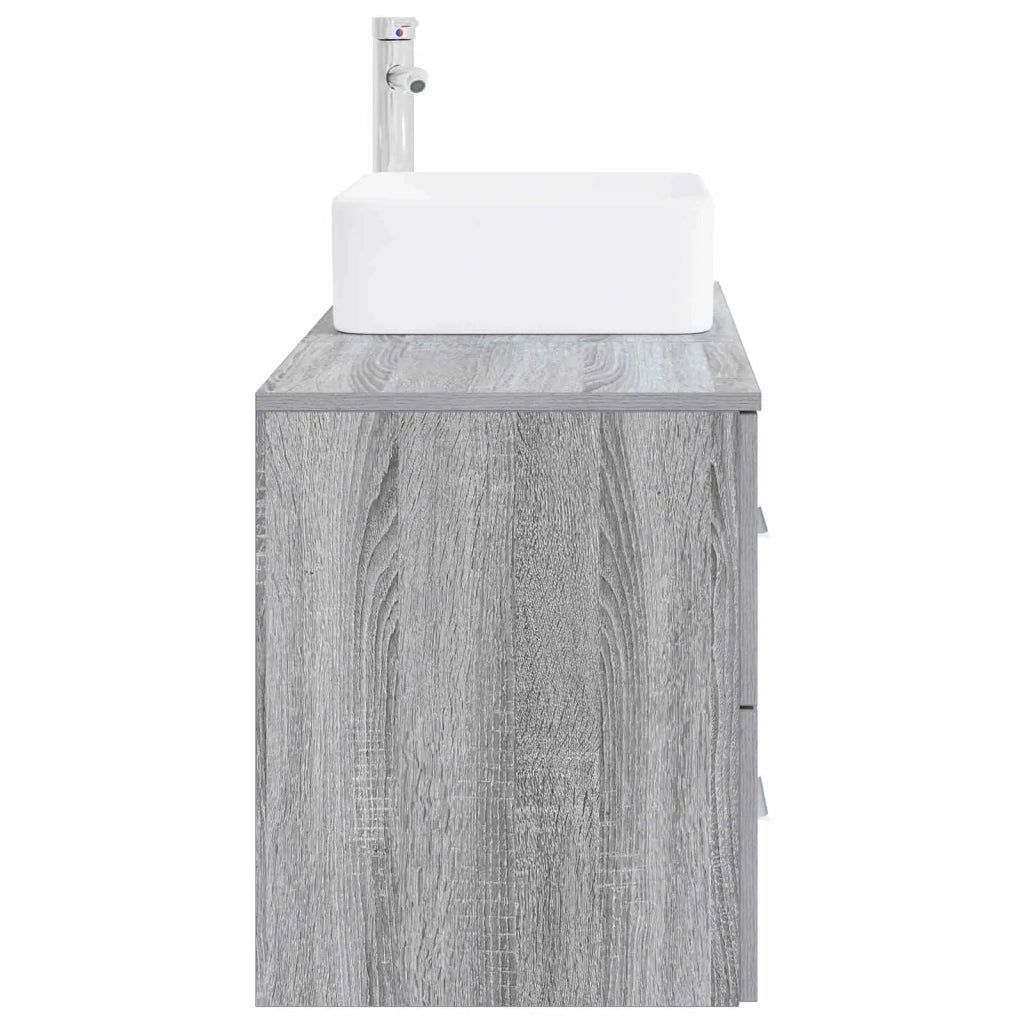 Set di mobili per il bagno 2 pz Sonoma grigio 3403981