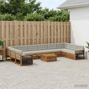Set divani con cuscino 11 pcs Legno di Acacia Massello