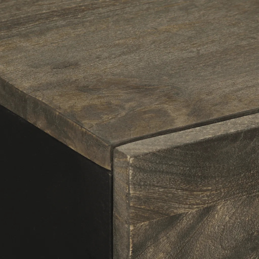 Credenza Nera 60x33x75 cm in Legno Massello di Mango 4017687