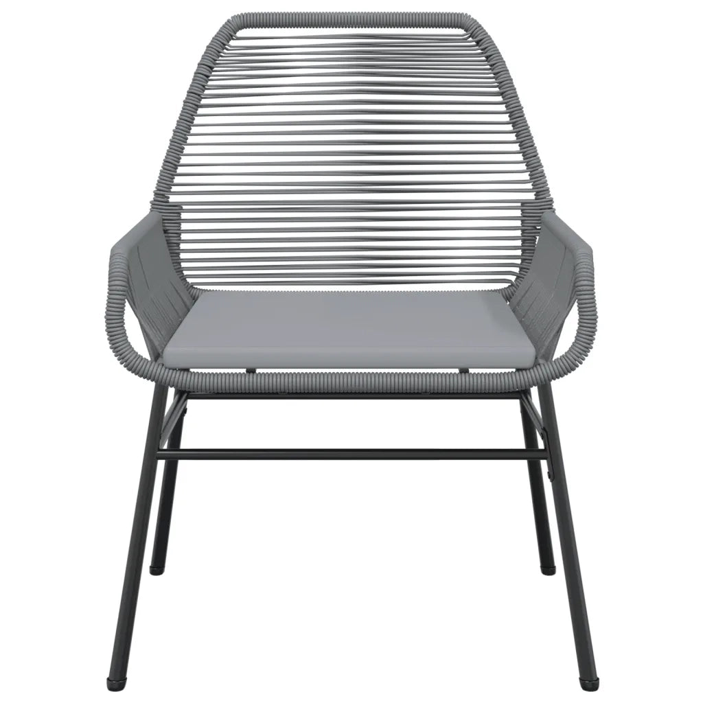 Sedie da Giardino 2 pz con Cuscini Grigio in Polyrattan