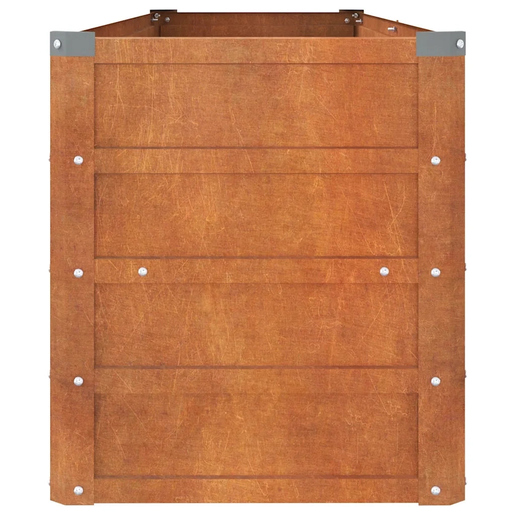 Letto Rialzato da Giardino Ruggine 160x40x45 cm Acciaio Corten 151952