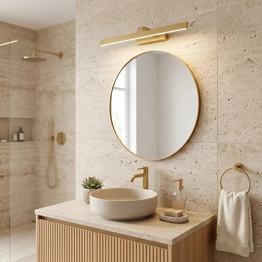 Applique Da Bagno Led Swe008-1w 58cm Brush Gold
