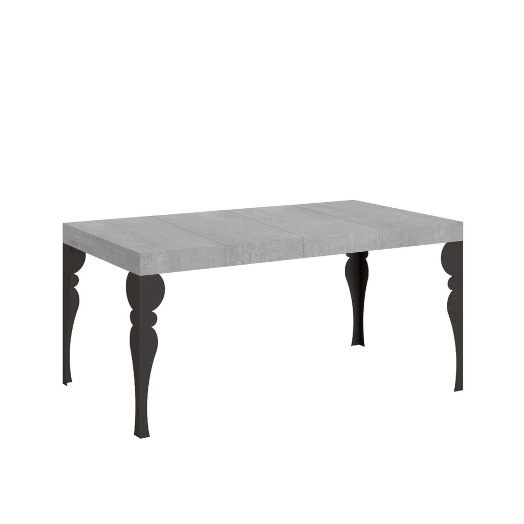 Tavolo allungabile 120/380x90 cm Paxon Premium cemento gambe antracite