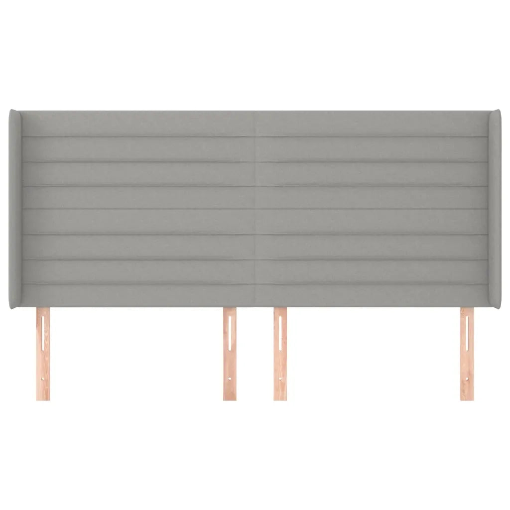 Testiera ad Orecchio Grigio Chiaro 183x16x118/128 cm in Tessuto