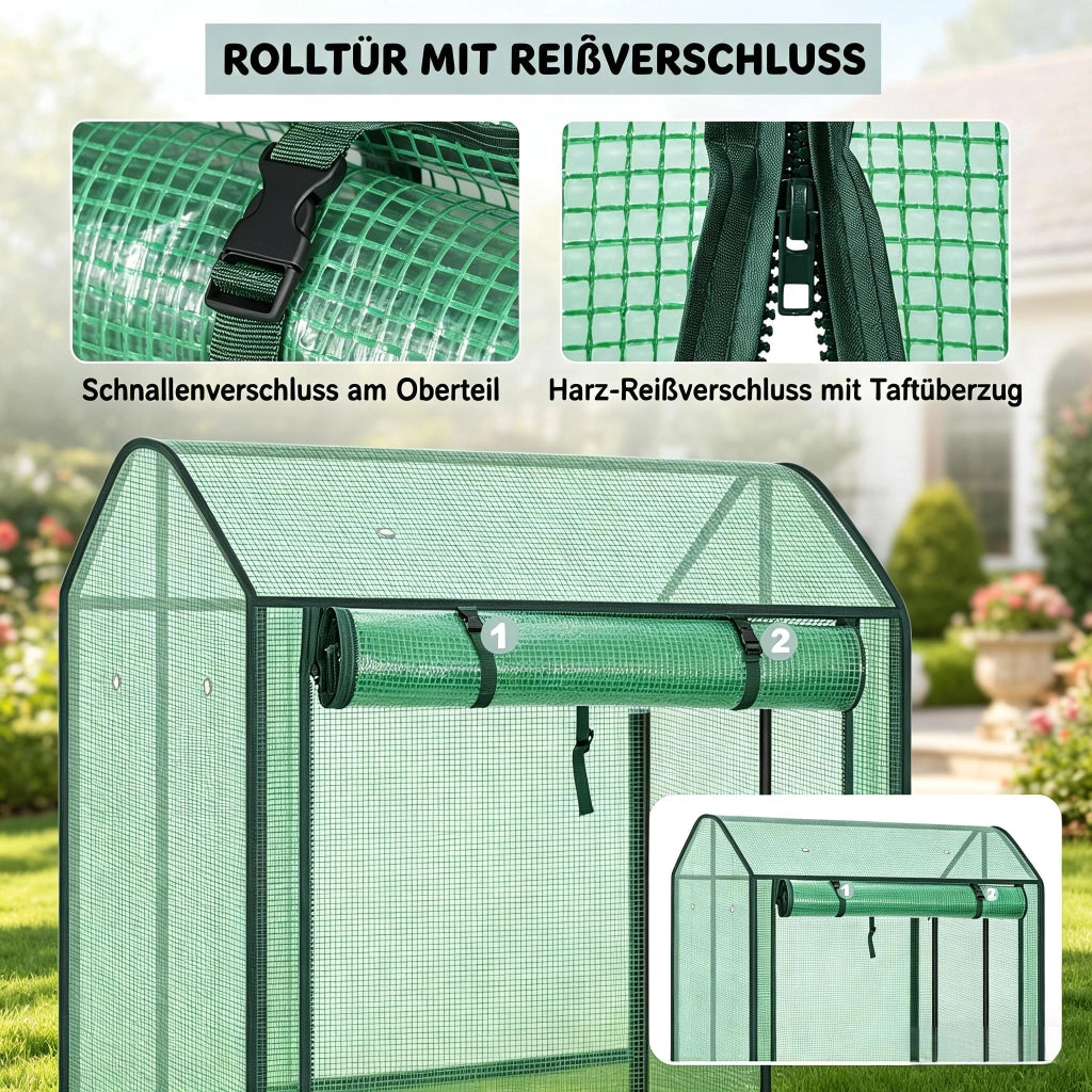 SERRA da balcone 100x83x150 cm Verde in PE e acciaio zincato