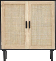 Cassa Rotana - con 2 Porte Magnetizzate e Pannelli Regolabili, Ideale per Buffet, ingressi, Salotti e Cucine, Soluzione di Stile per la Risorsa, Nero