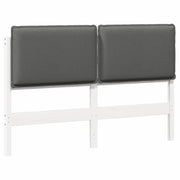 Testiera | Testata imbottita Bianco e grigio chiaro 120 cm Pino massello