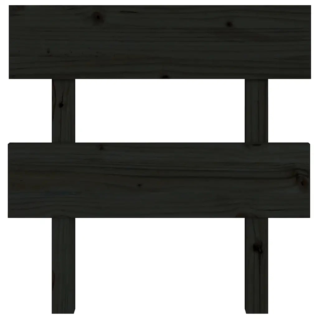 Testiera per Letto Nera 103,5x3x81 cm in Legno Massello di Pino 819059