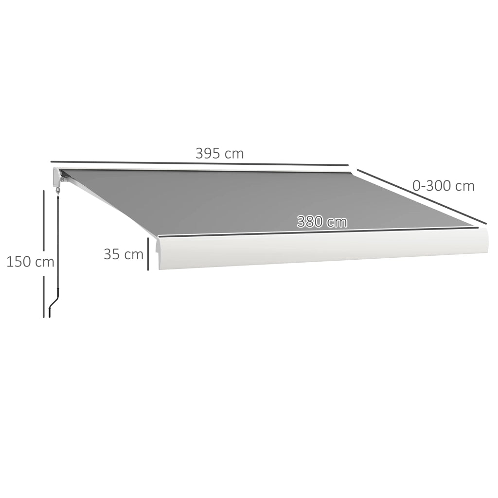 Tenda da sole a cassonetto elettrica ¨C zephmum ¨C 4x3 m grigio chiaro alluminio telecomando