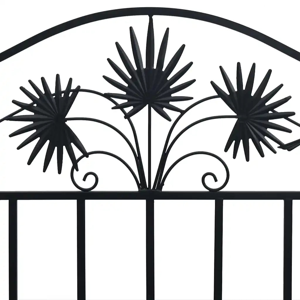 Panchina da Giardino | Panca da Giardino Nero 104 x 52,5 x 89 cm Acciaio