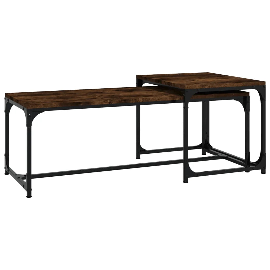 Tavolini da Salotto 2 pz Rovere Fumo in Legno Multistrato 823339