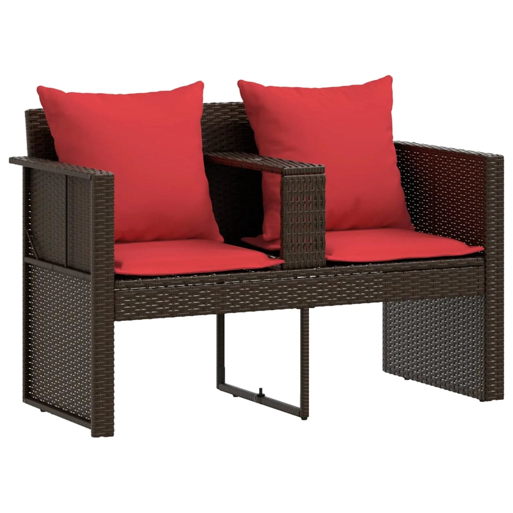 Divano da giardino Marrone e Rosso 168 x 168 x 180 cm 42025902