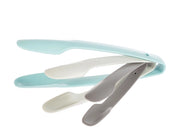 Confezione 3 pinze in polipropilene colore grigio chiaro e azzurro.