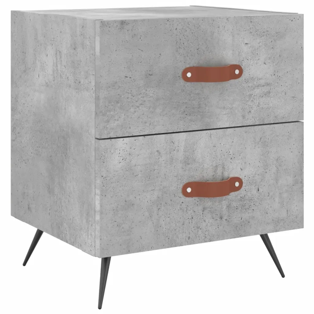 Comodino Grigio Cemento 40x35x47,5 cm in Legno Multistrato 827252