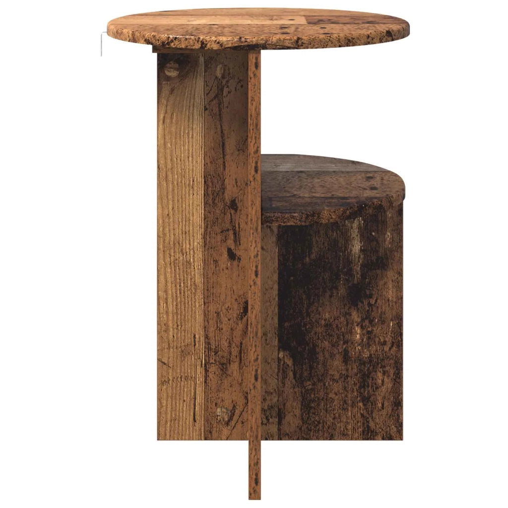 Tavolo laterale con archiviazione Legno antico Ø 39,5 x 55 cm