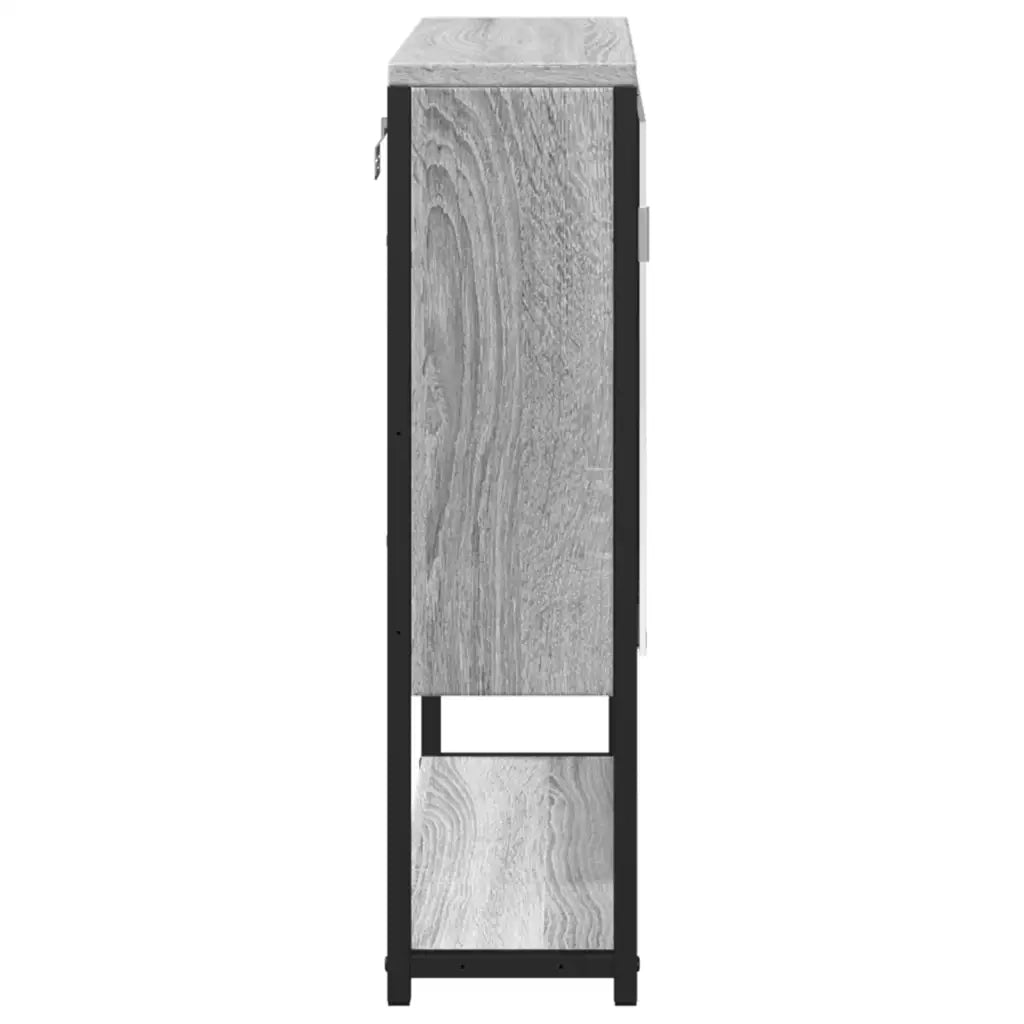 Mobile Specchio da Bagno-Armadietto a Specchio da Bagno Grigio Sonoma 60x16x60 cm Multistrato 653451