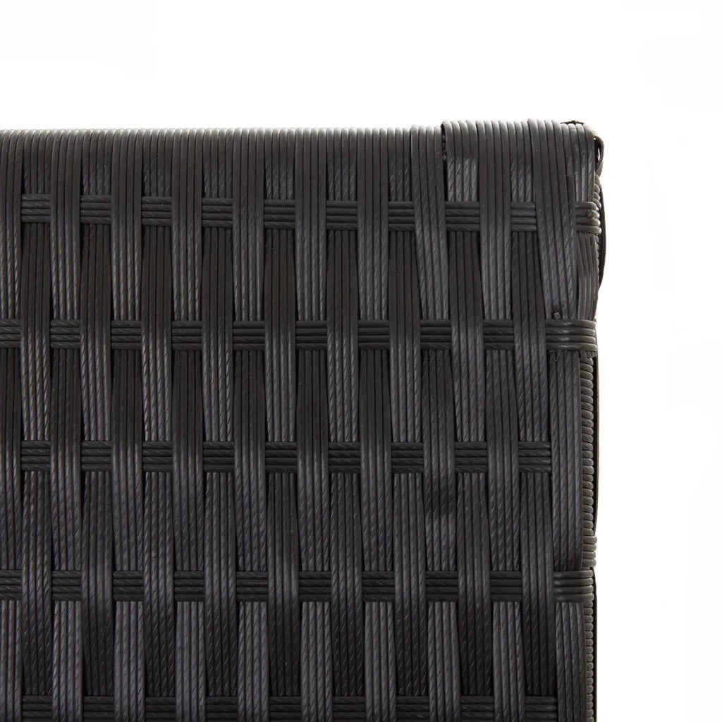 Divisorio per Ambienti | Divider per stanze | Paravento a 5 Pannelli Nero in Polyrattan