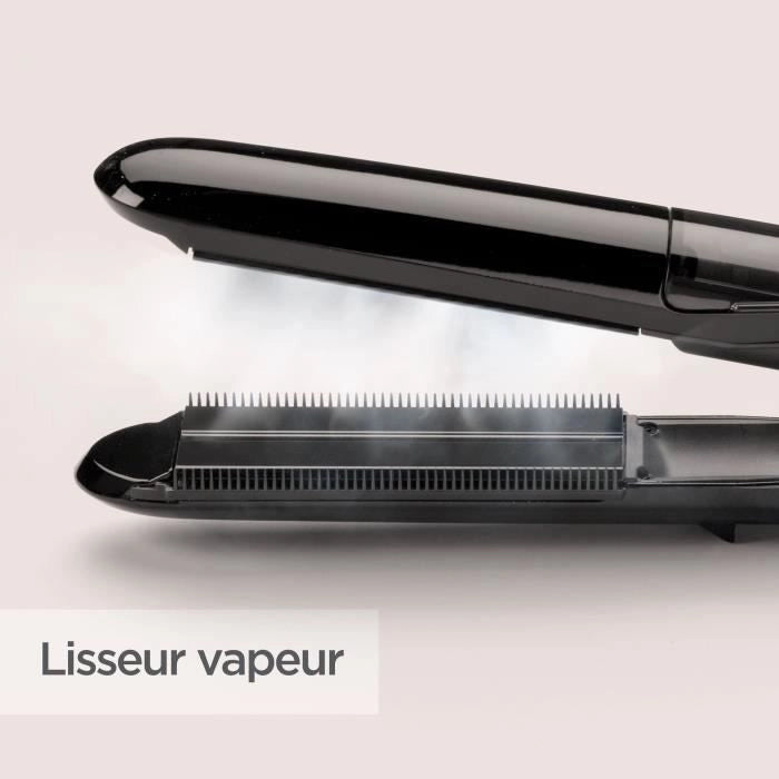 BABYLISS ST492E Steam Straight Steam Straightener - Piastre in ceramica larghe 39 mm - 5 temperature 150C-230C-Riscaldatore avanzato in ceramica