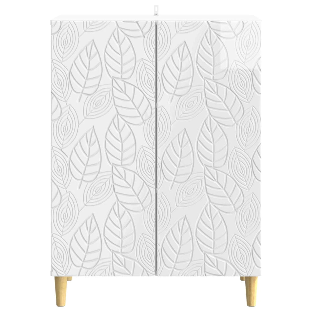 Credenza Bianco Lucido 66 x 34,5 x 90 cm Legno ingegnerizzato