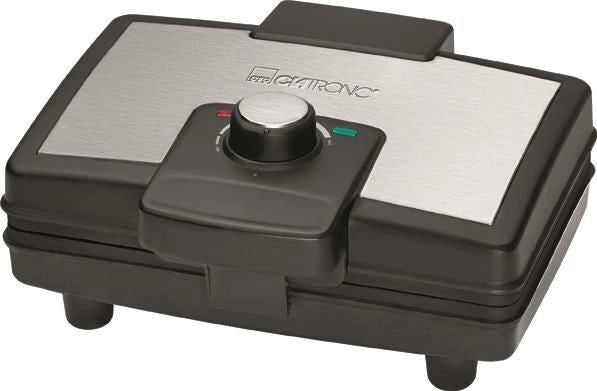 Clatronic WA 3606 2 waffle 800 W Nero, Acciaio inox