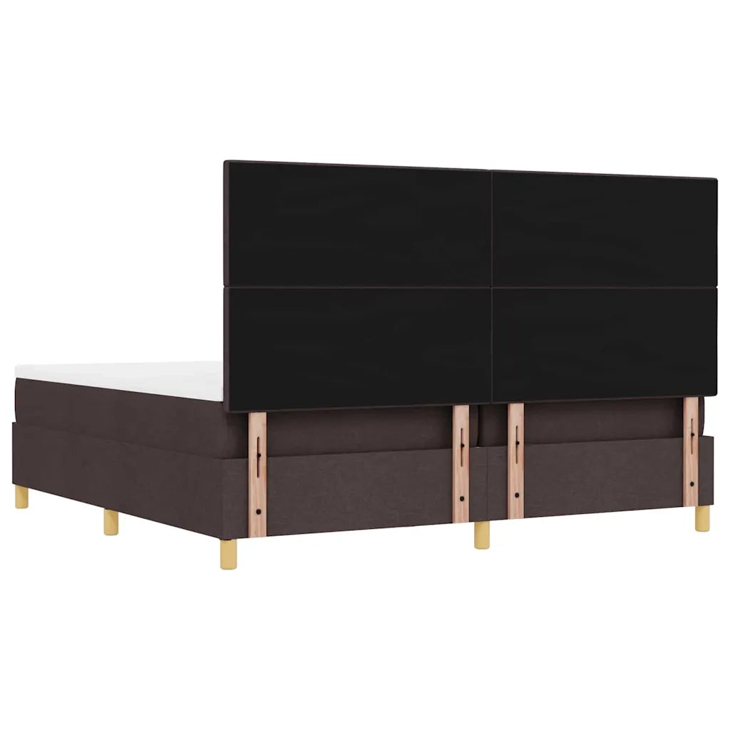 Letto a molle con testiera Marrone scuro 200 x 200 cm Tessuto 3344327