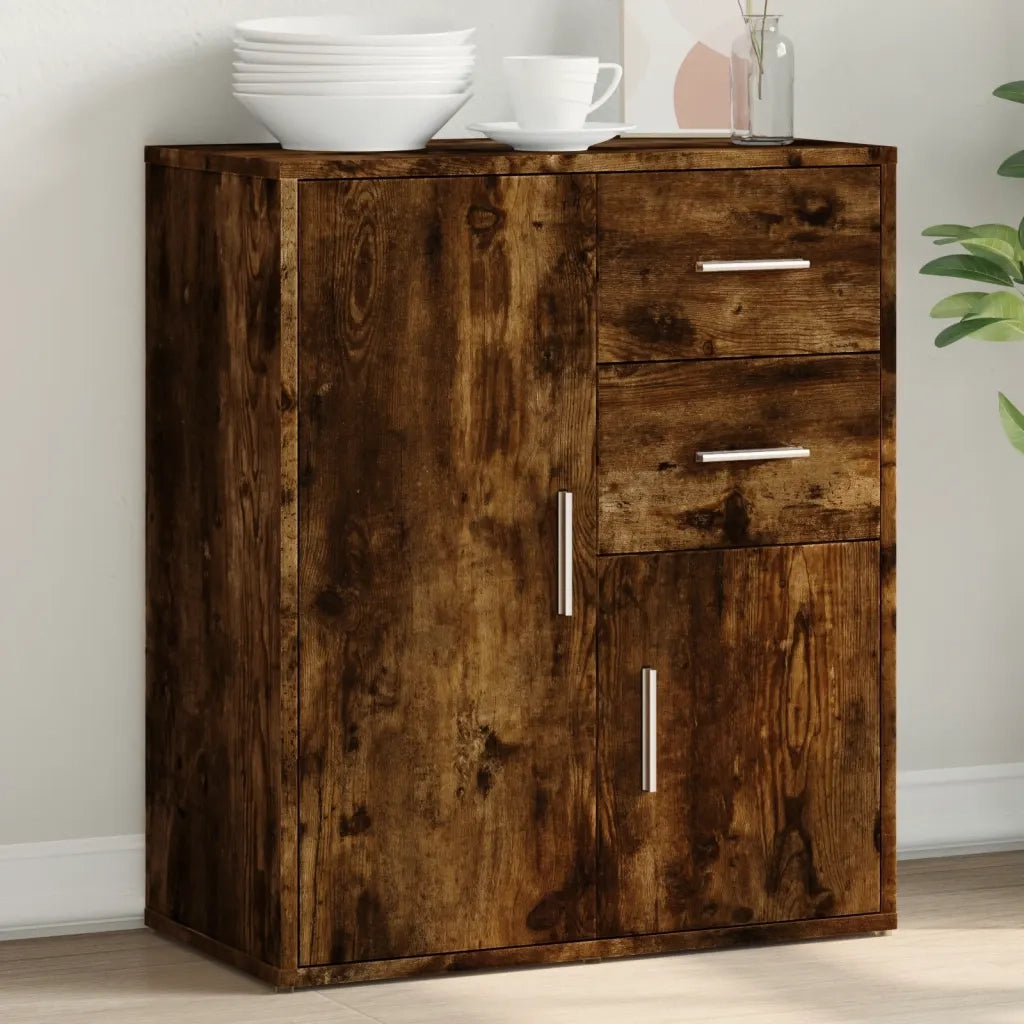 Credenza | Madia | Buffet da pranzo | Armadio da pranzo Rovere Fumo 60x31x70 cm in Legno Multistrato