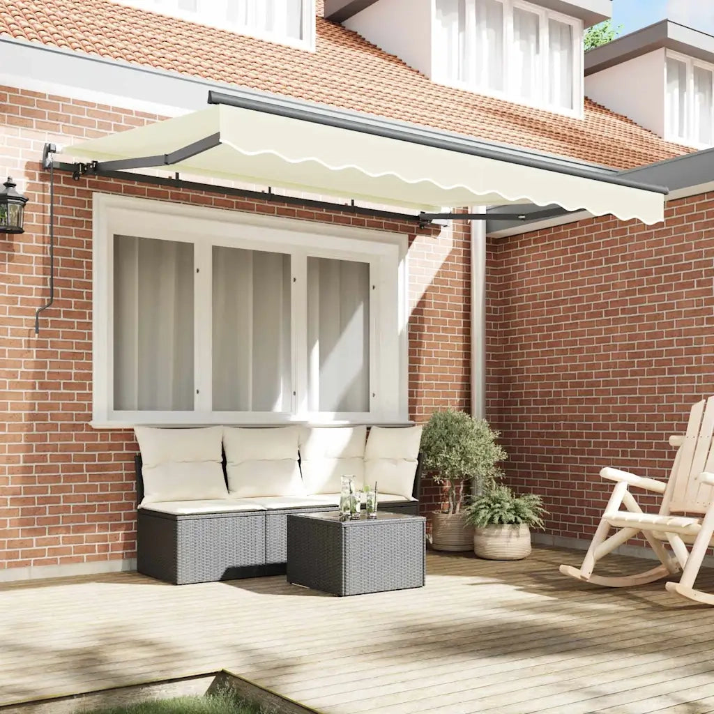 vidaXL Tenda Retrattile Crema 300 x 200 cm Poliestere e Alluminio