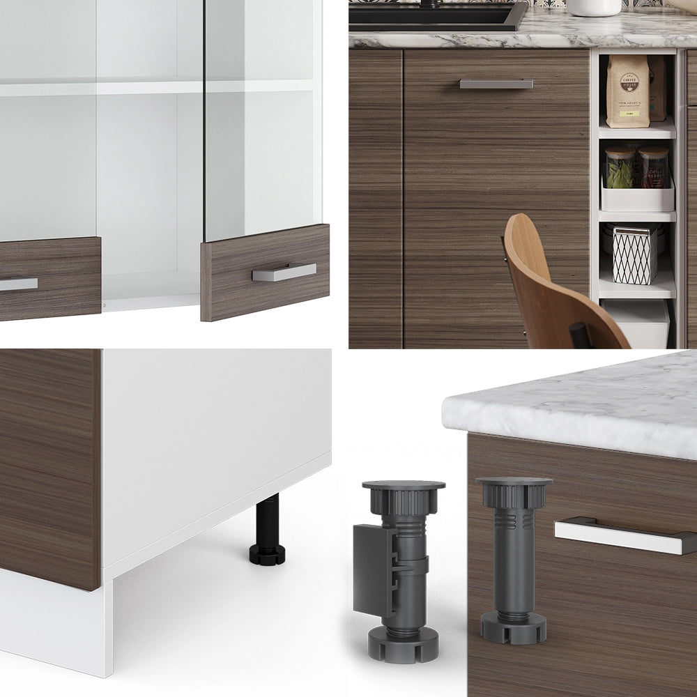 Vicco Cucina completa Grigio prezioso/bianco 160 cm , PL Marmo