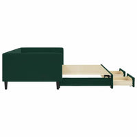Divano Letto Estraibile Cassetti Verde Scuro 100x200cm Velluto 3196748