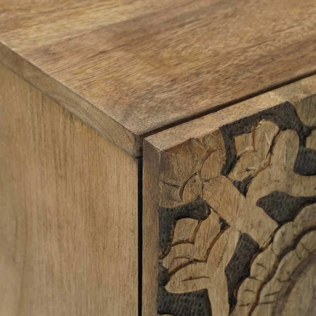 Mobile TV Marrone 105 x 33,5 x 46 cm Legno di mango massello 4018346