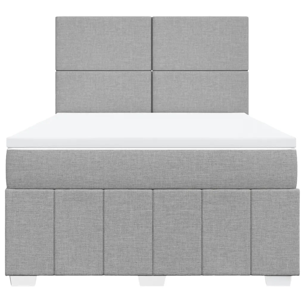 Giroletto a Molle con Materasso Grigio Chiaro 160x200cm Tessuto