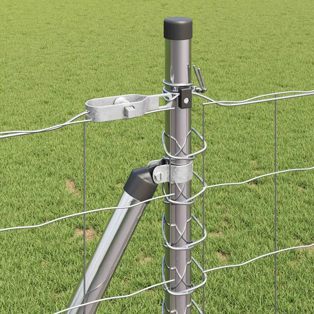 Recinzione con Posto Argento 0,8 x 25 m Acciaio