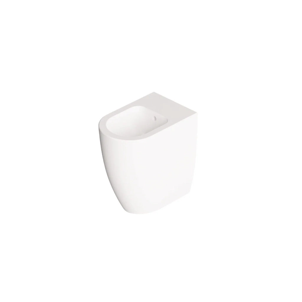 Coppia Di Sanitari Alice Ceramica Da Terra Filo Muro Senza Brida Bianco Lucido "Form"