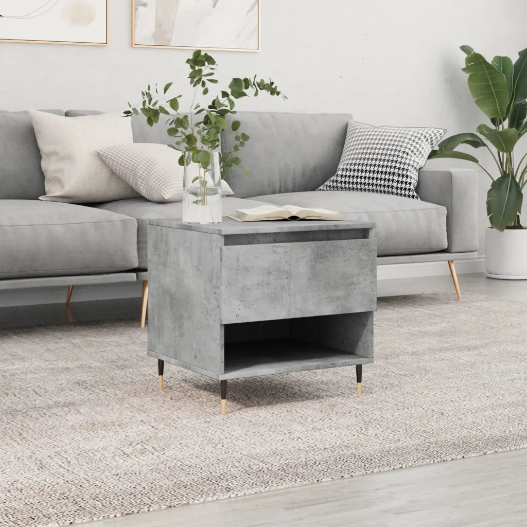 Tavolino da salotto | Tavolino da caff¨¨ | Tavolino da Soggiorno Grigio Cemento 50x46x50cm Legno Multistrato