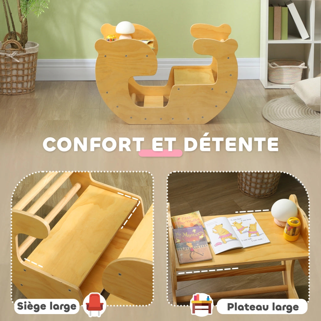 Casetta Giocattolo con Scala ¨C zephmum ¨C Legno Naturale per Bambini 18-48 Mesi