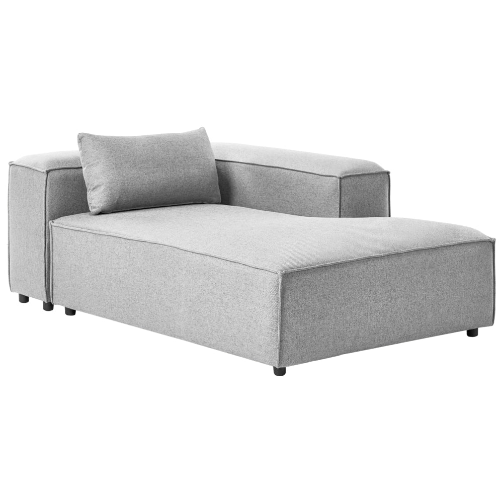 Chaise Lounge a sinistra Rivestimento in tessuto grigio stile moderno