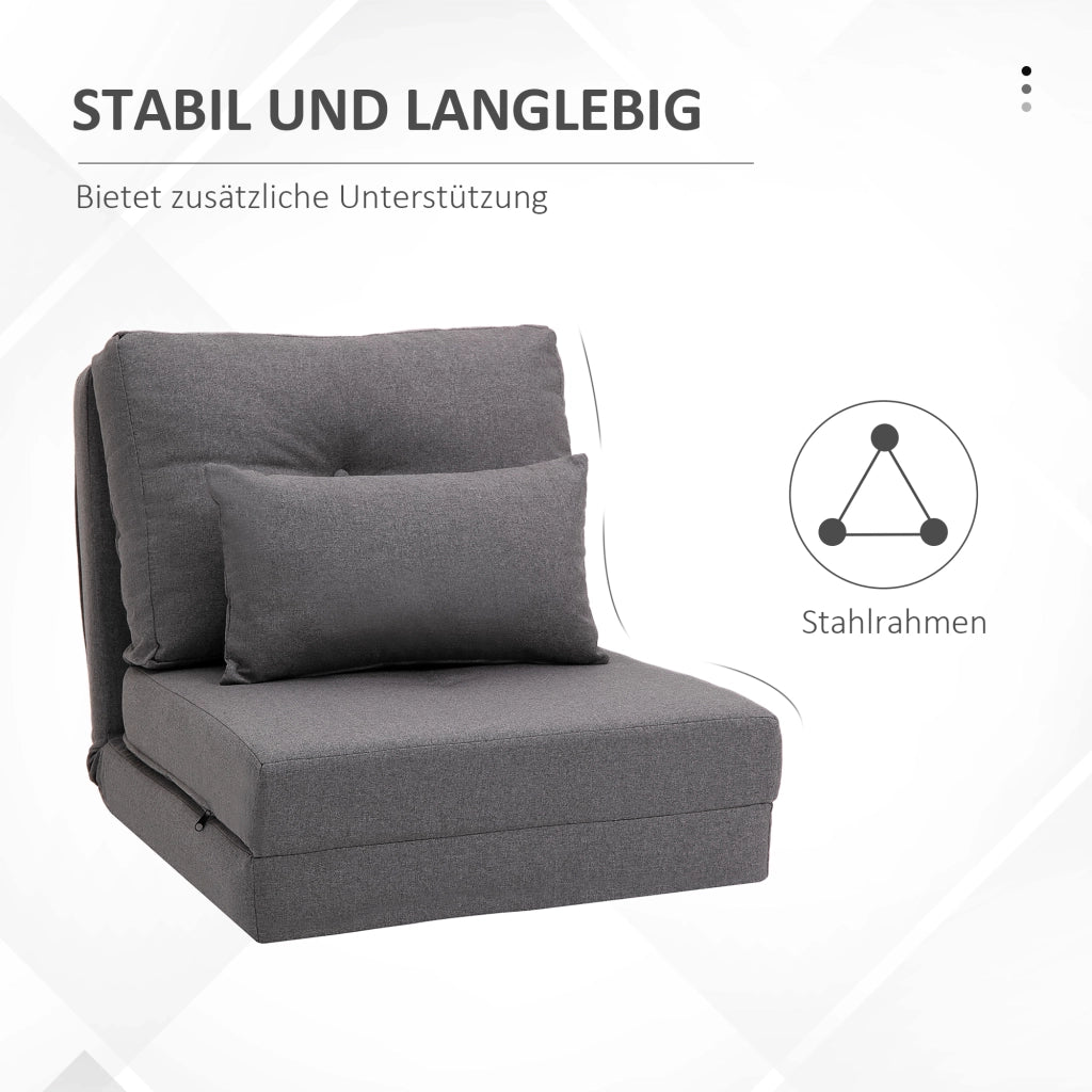 Divano letto con materasso ¨C zephmum ¨C Grigio scuro 60x80x56 cm