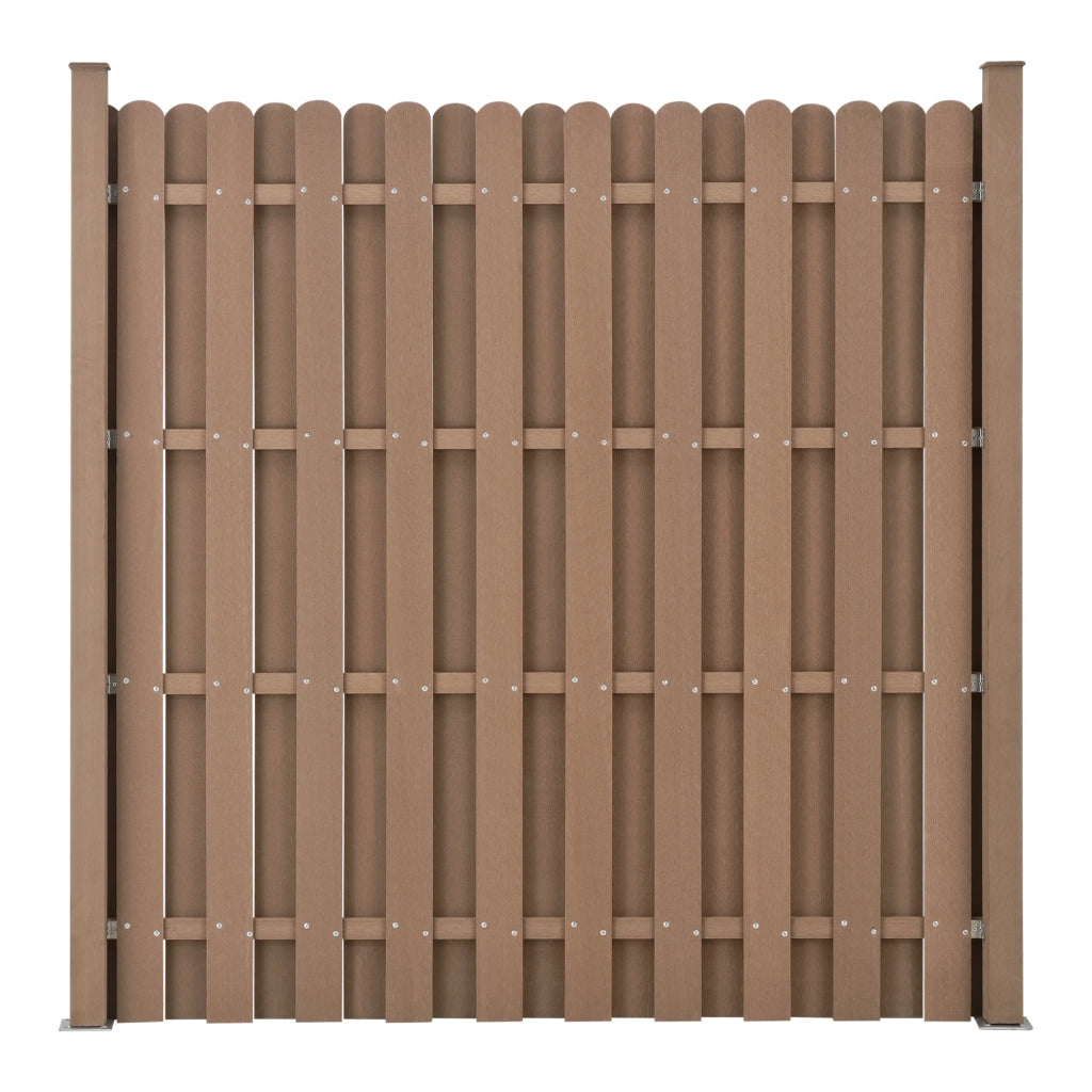 Set di 5 pannelli frangivento/schermo per la privacy in legno composito (WPC) marrone 185 x 932 cm 03_0006590