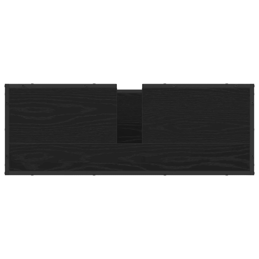Set di mobili per il bagno 2 pcs Rovere Nero Legno multistrato