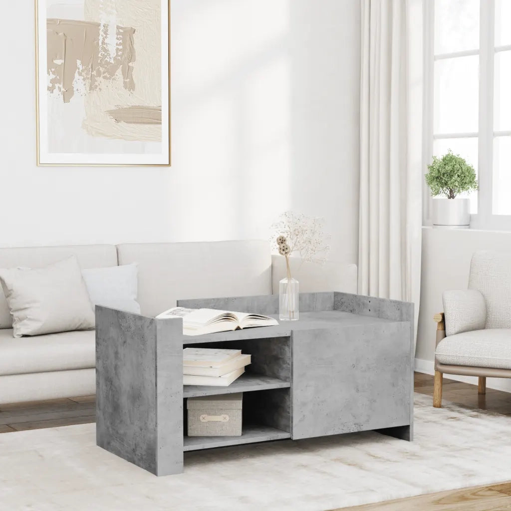 Tavolino salotto | Tavolino da caff¨¨ | Tavolino da Soggiorno Grigio Cemento 100x50x50 cm Legno Multistrato