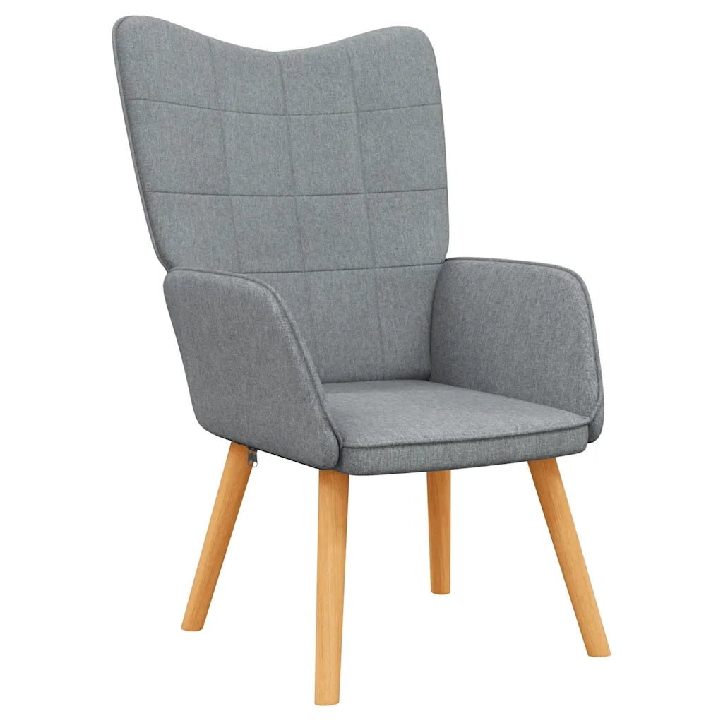 Poltrona Relax con Poggiapiedi Grigio Chiaro in Tessuto cod mxl 32682