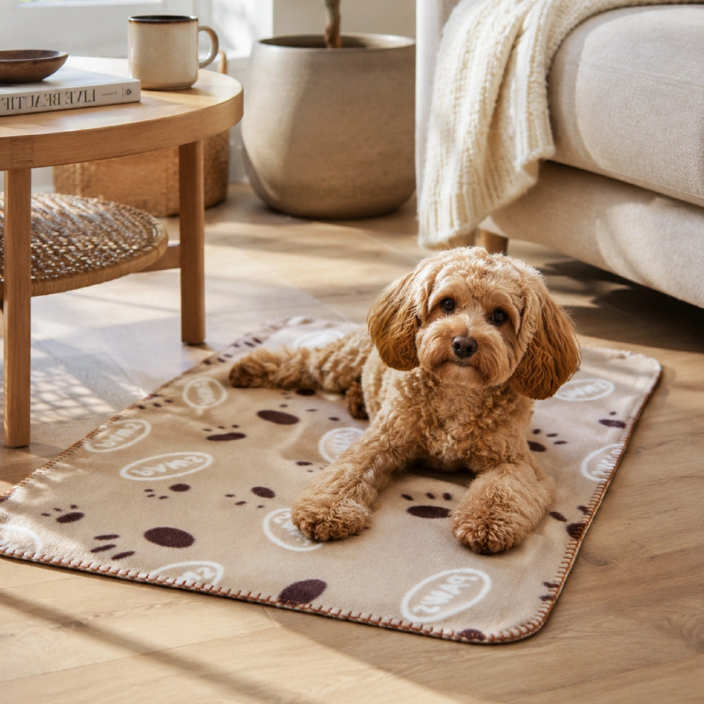 Set 6 Coperte per Cani e Gatti in Morbido Pile, Coperta Animali Lavabile e Riutilizzabile, Tappetino Proteggi Divano e Cuccia, 2 Misure 55x78 cm o 80x120 cm, 2 Colori Beige o Panna Beige - 55x78 cm