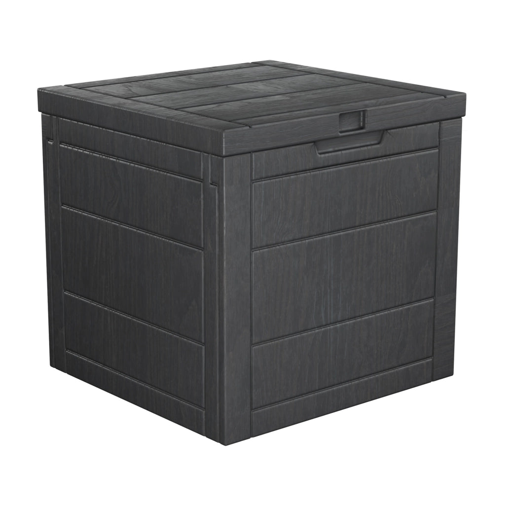 Neo 35 - Baule Portaoggetti da Giardino 54x53x56 cm Contenitore Lucchettabile in Resina Antracite