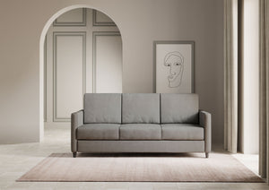 Divano 3 Posti 198x85x85 cm Karay in Tessuto Grigio