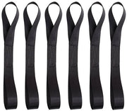 Set di tiranti 6 pezzi 200 x 25 mm, portata 500 kg, cavo di trazione, tirante, guaina di tirante, per trasporto di motociclette, biciclette, motoretti, nero